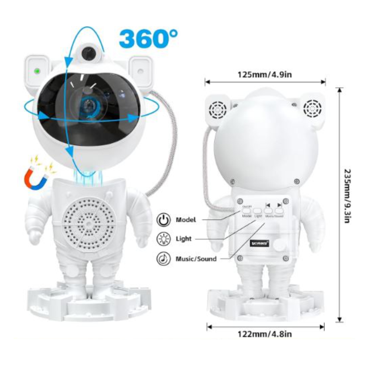 Miniatura 2 de Proyector lampara Astronauta Bluetooth